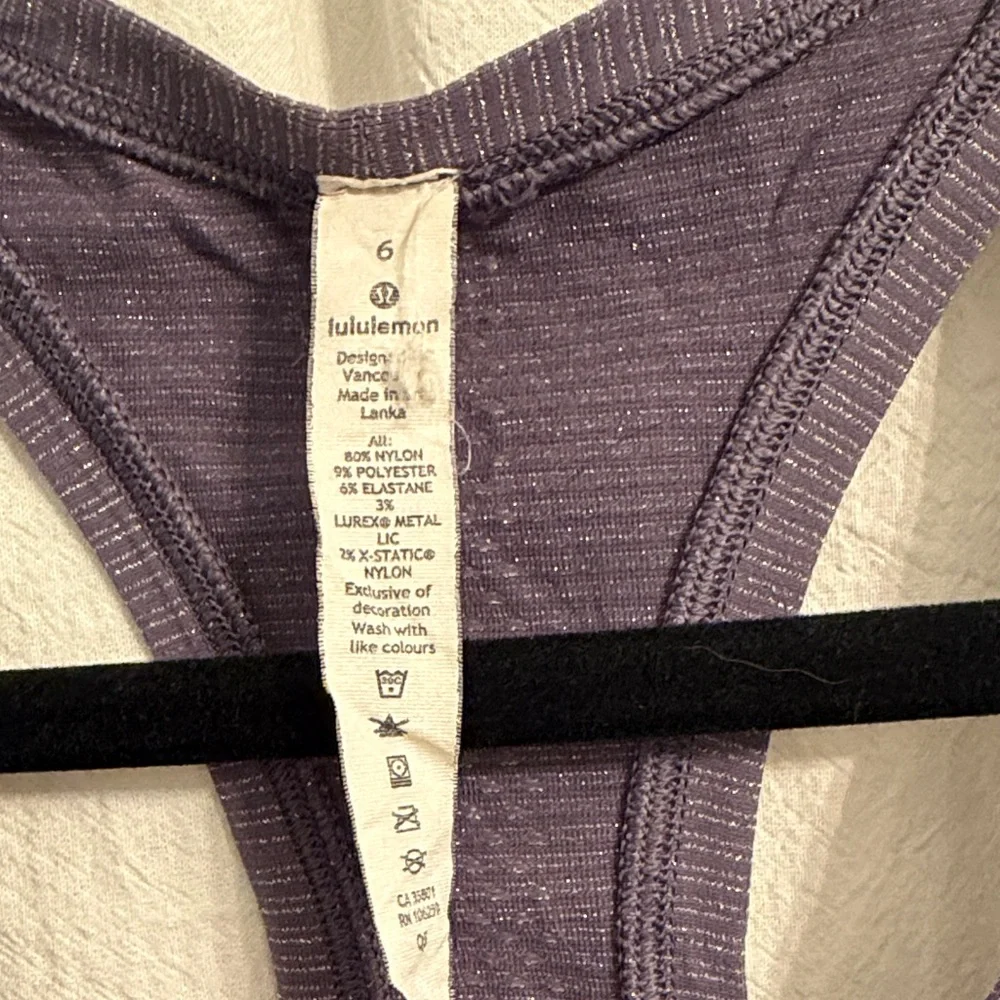 Purple sparkle lululemon swiftly tech Racerback Tank Top - Picture 2 of 3